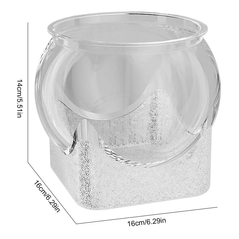 Ultra-transparente runde Fischschale, abnehmbares Desktop-Fischtank aus Kunststoff, 360-Grad-Sicht, kleiner Desktop-Aquarium, Tischdekoration