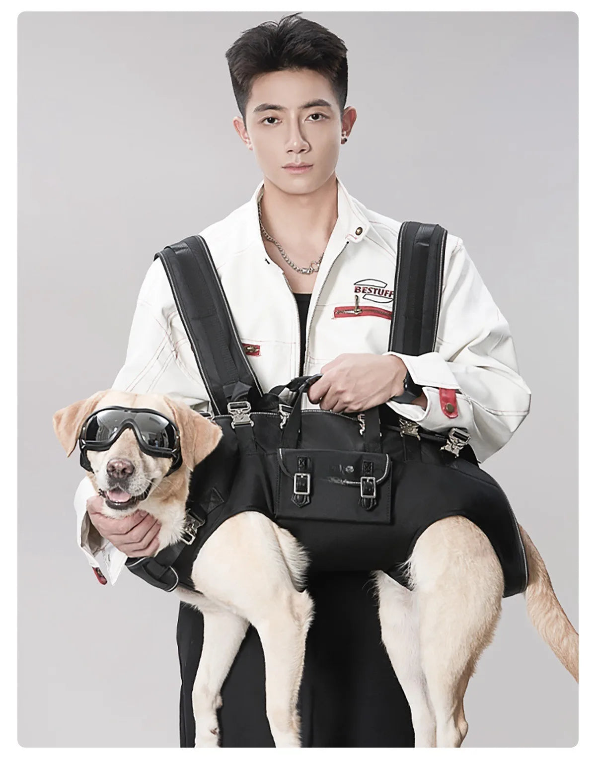 Zaino con logo personalizzato per cani Imbracatura per cani per tutto il corpo con manico Imbracature per sollevamento cani per cani anziani Cani disabili Forniture per animali domestici