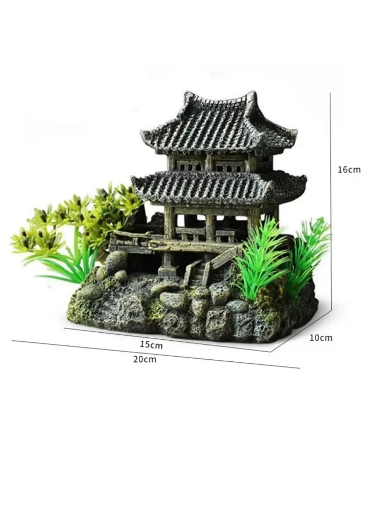 Pagoda decorativa stile antico per acquario