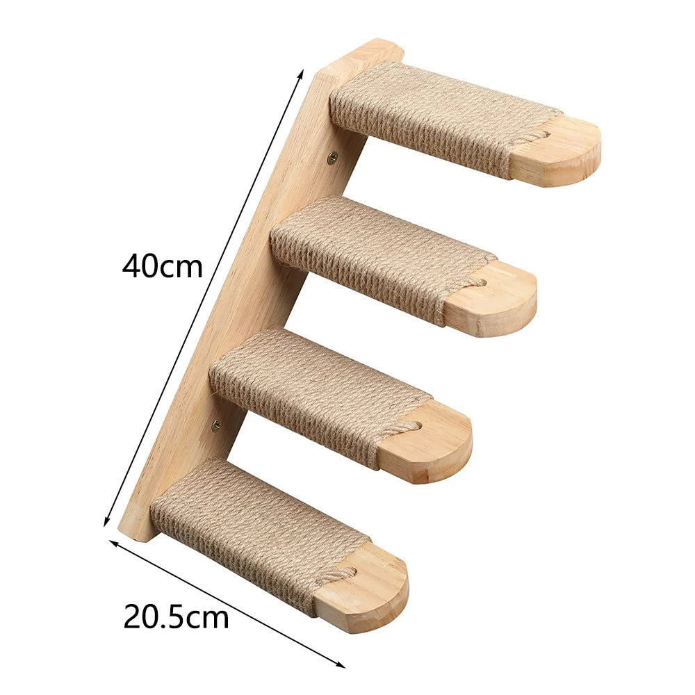 Mensola da arrampicata per gatti montata a parete gradini mobili da parete scala con corda in sisal tiragraffi albero per gatti gattini che dormono