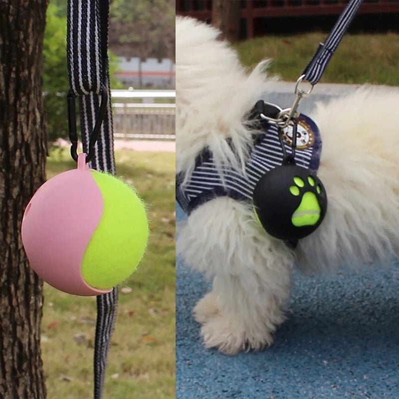 Supporto per copertura per palline per animali domestici con attacco per guinzaglio per cani Supporto per palline da tennis