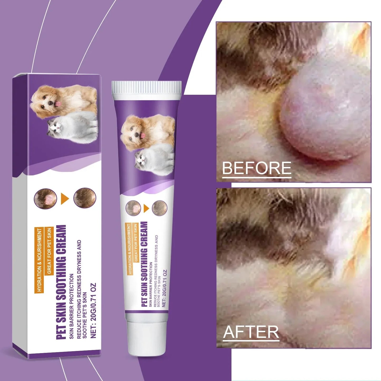 Crema per la cura della pelle degli animali domestici