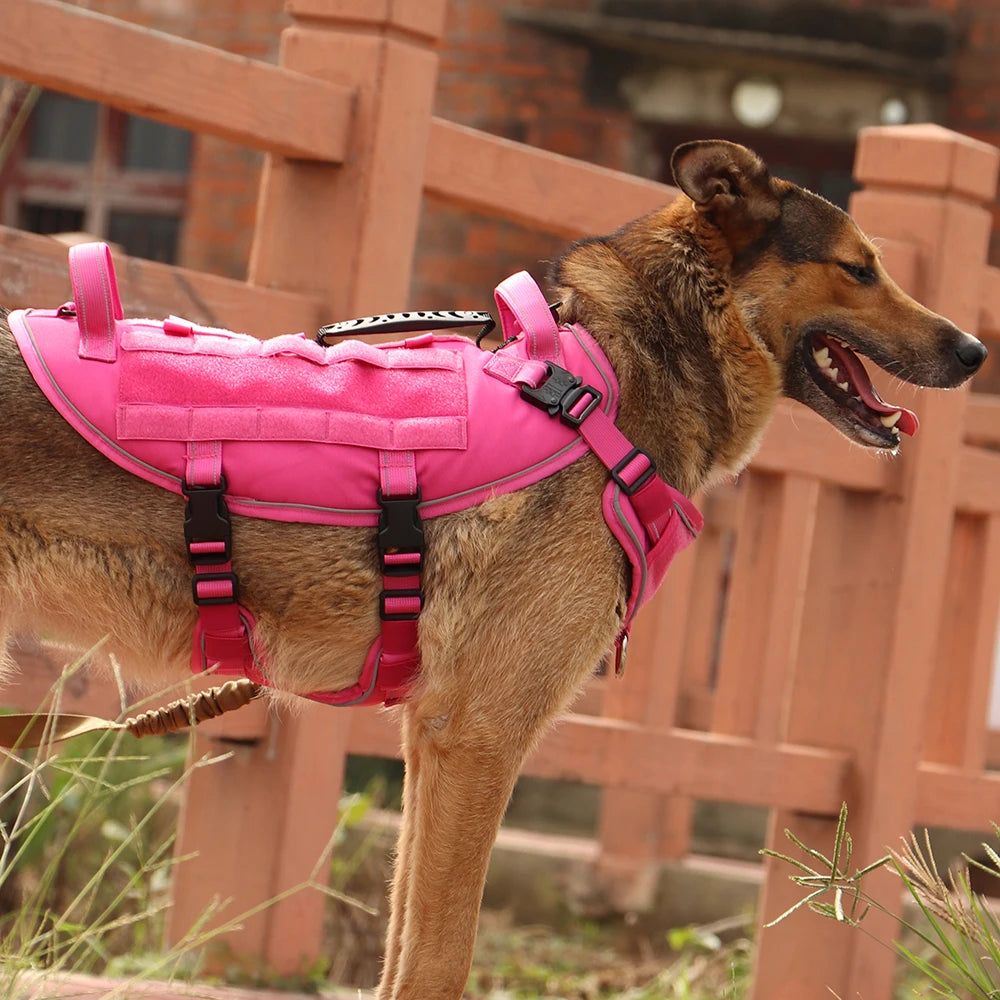 Imbracatura tattica militare per cani a prova di fuga gilet per cani in Nylon riflettente imbracature per cani di taglia media per escursioni Pitbull