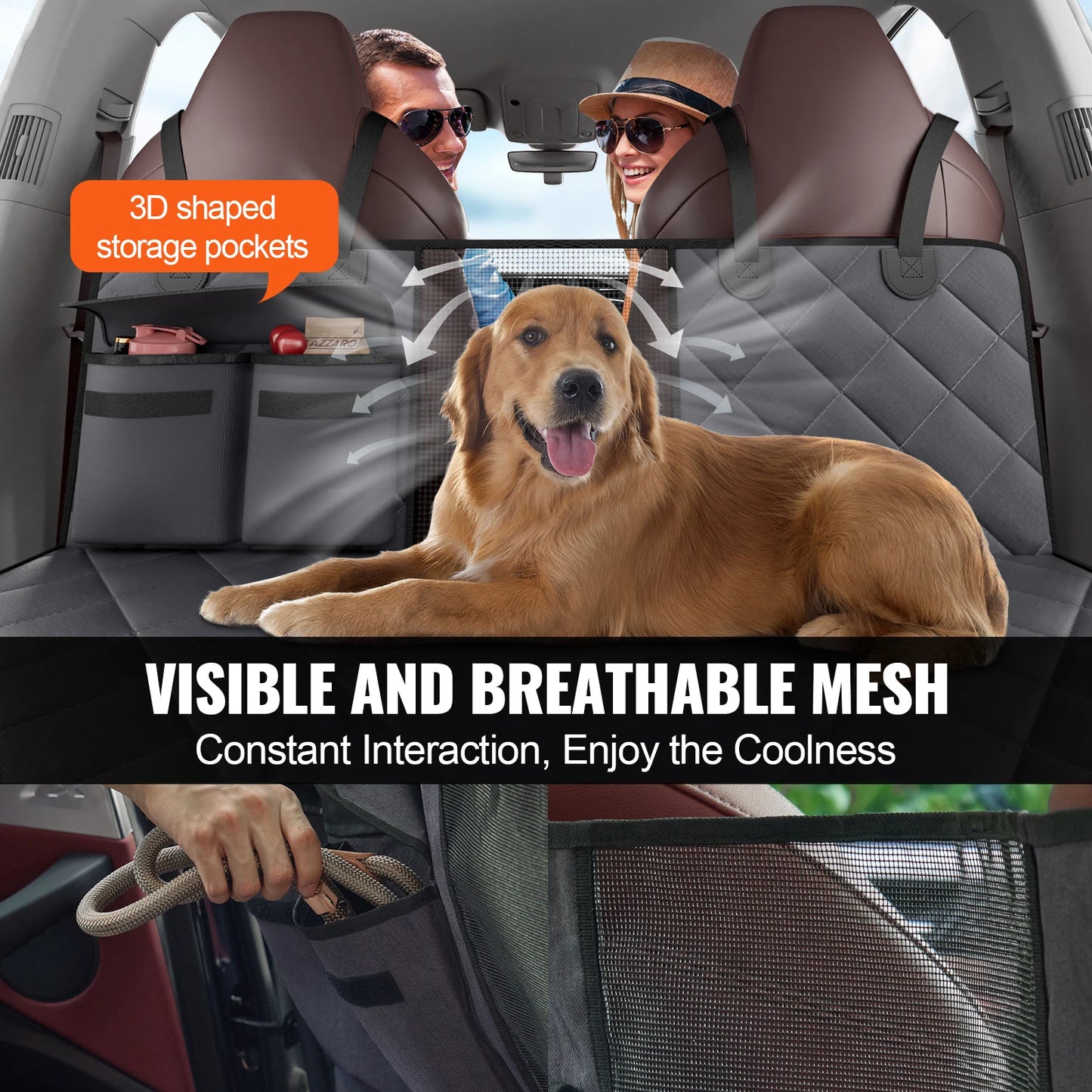 SucceBuy Prolunga per sedile posteriore per cani Amaca per cani per sedile posteriore per auto Coprisedile per auto con fondo rigido impermeabile per sedile posteriore
