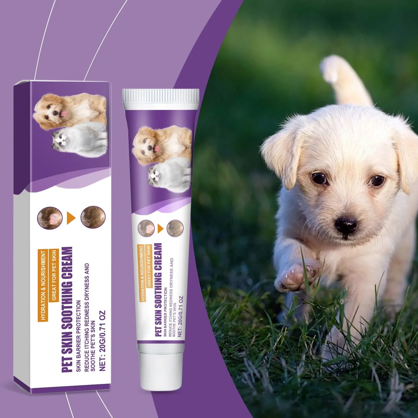 Crema per la cura della pelle degli animali domestici