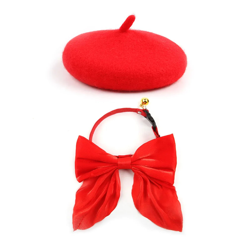 Set 2 pezzi cappello e fiocco