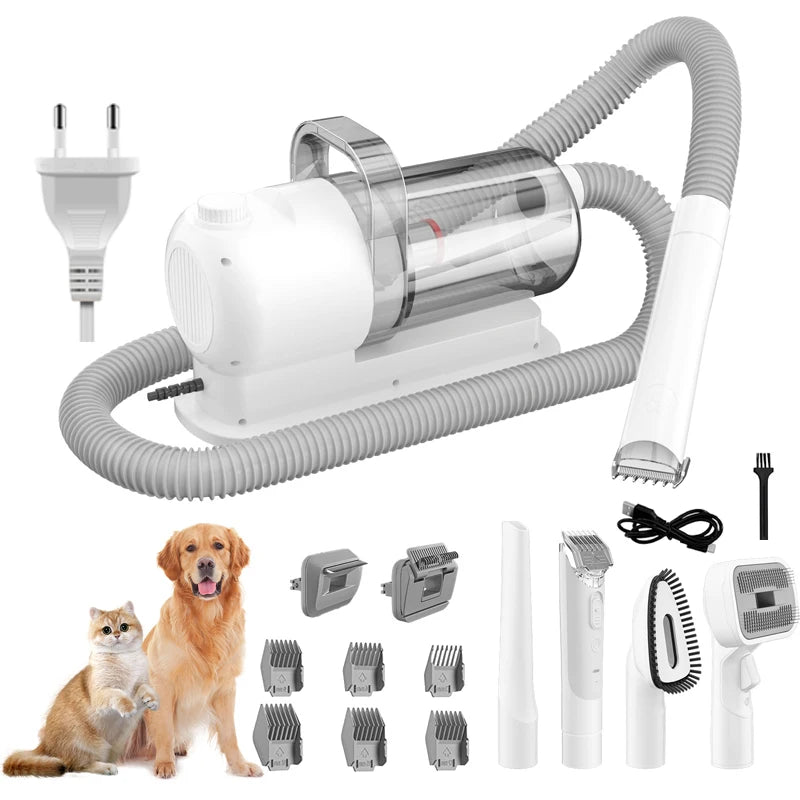 Toelettatrice multifunzionale per animali domestici e aspirazione sottovuoto all-in-one Set per toelettatura animali domestici con spinta da barba e spazzola per pettinare Per cani e gatti