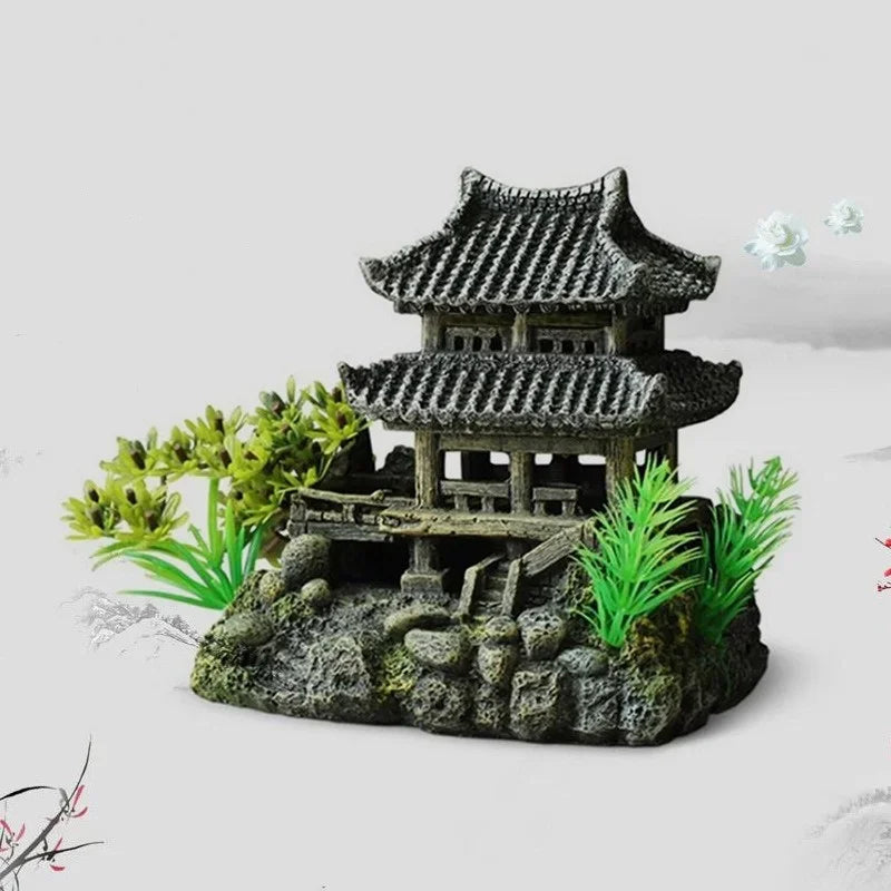Pagoda decorativa stile antico per acquario