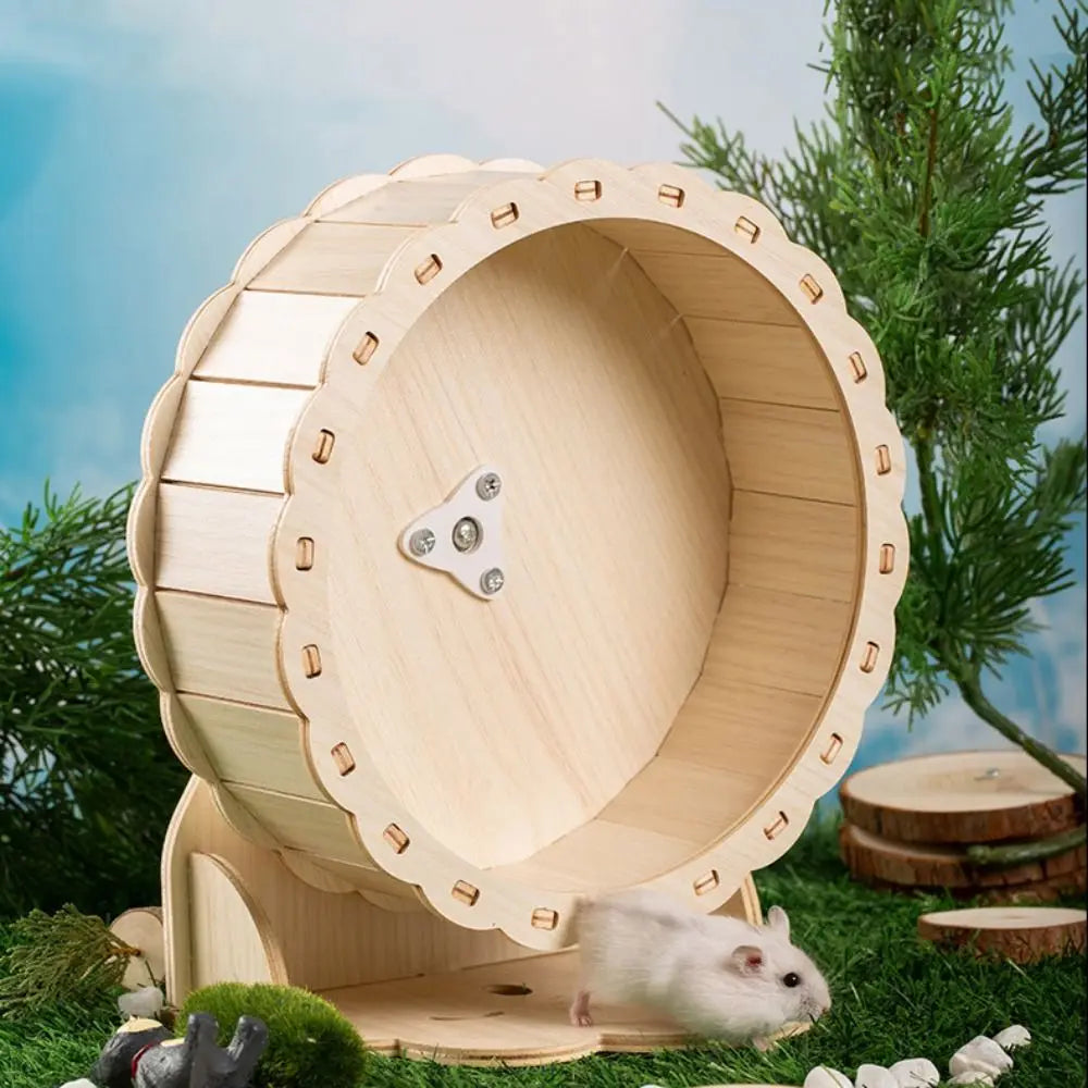 Ruota per criceti in legno ultra-silenziosa