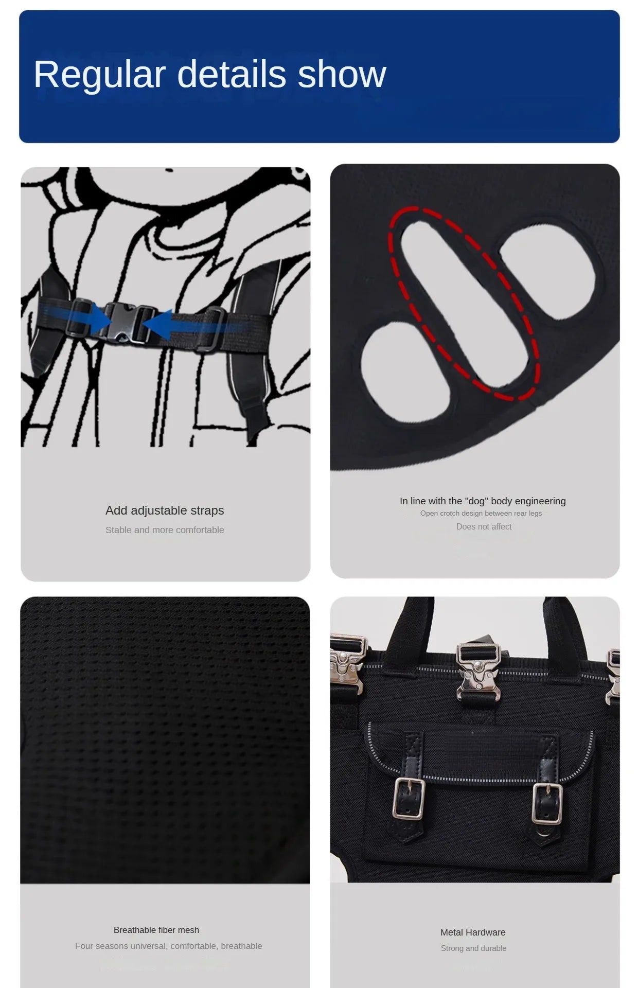 Zaino con logo personalizzato per cani Imbracatura per cani per tutto il corpo con manico Imbracature per sollevamento cani per cani anziani Cani disabili Forniture per animali domestici