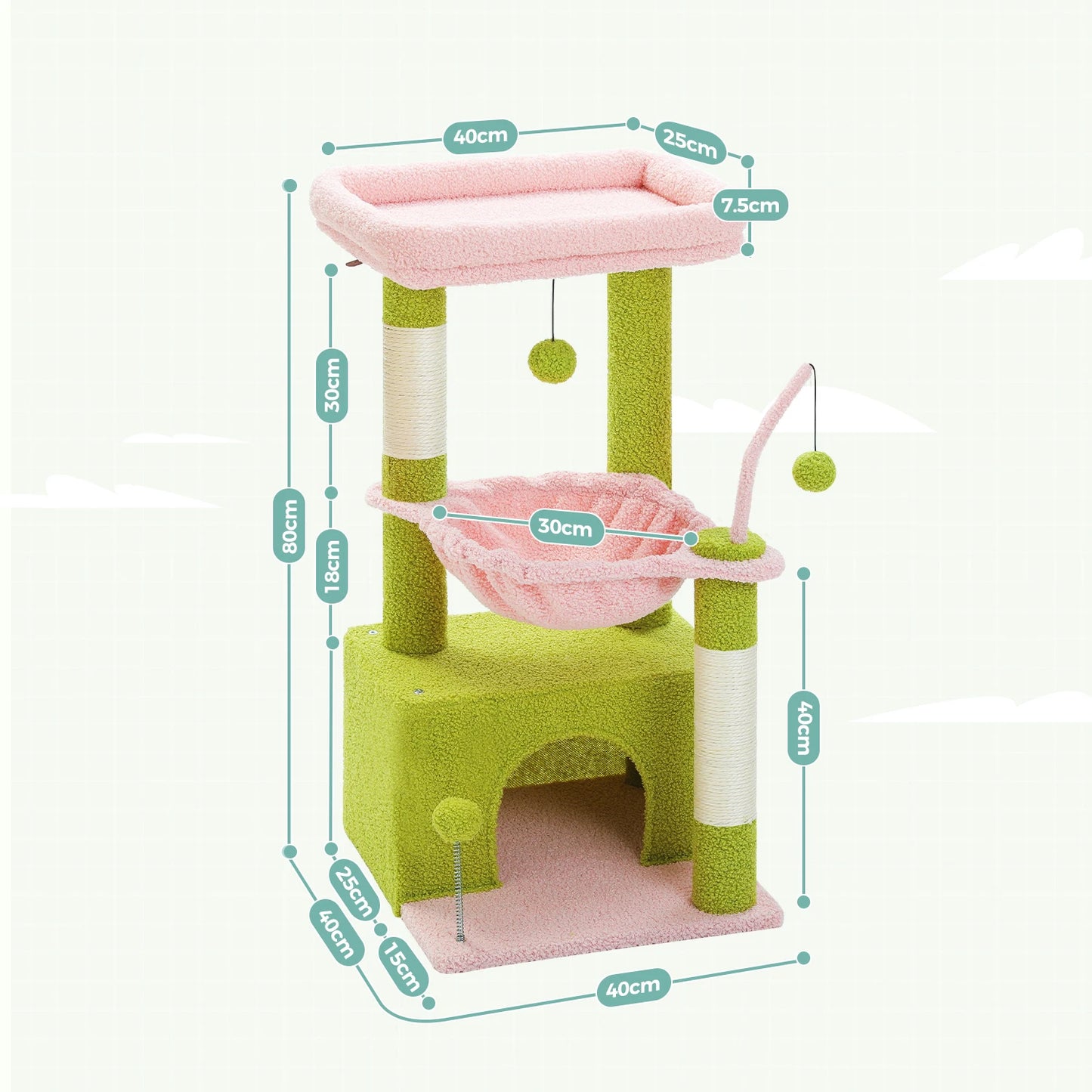 Piccolo albero per gatti con amaca e tiragraffi
