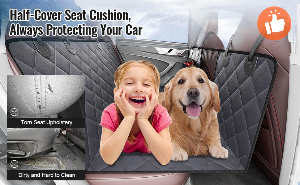 SucceBuy Prolunga per sedile posteriore per cani Amaca per cani per sedile posteriore per auto Coprisedile per auto con fondo rigido impermeabile per sedile posteriore