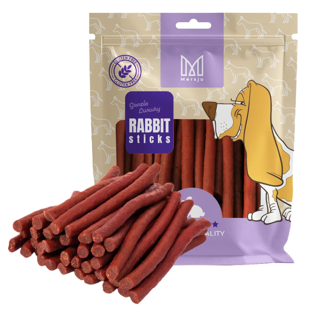 Dog delicatezza-Mersjo Kaninchen Kabanosy 500g PREMIUM Auszeichnung Leckerbissen 100% natürlich glutenfrei