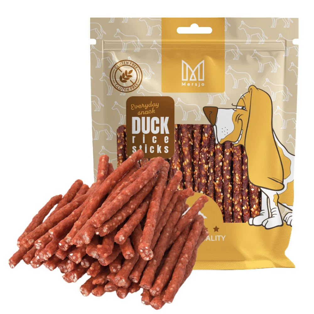 Hundeleckerbissen-Kabanosy mit Ente & Reis Mersjo 500g PREMIUM MERSJO schmackhaft 83% Fleisch natürlich nahrhaft getreidefrei