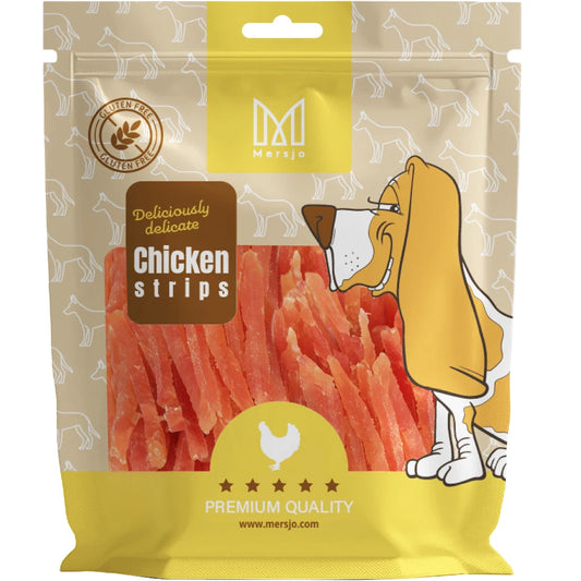 Delicatezza del cane-strisce di pollo morbide Mersjo 500g PREMIUM 88% carne di grano essiccato naturale carne senza masticare