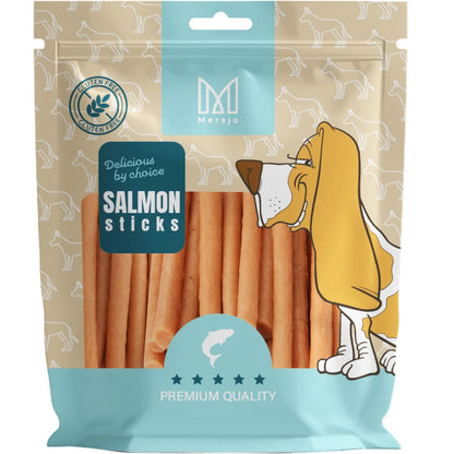 Hundeleckerli-Mersjo Lachs Kabanosy 500g PREMIUM natürlicher Lachs hoher Fleischanteil 85% ohne Konservierungsstoffe