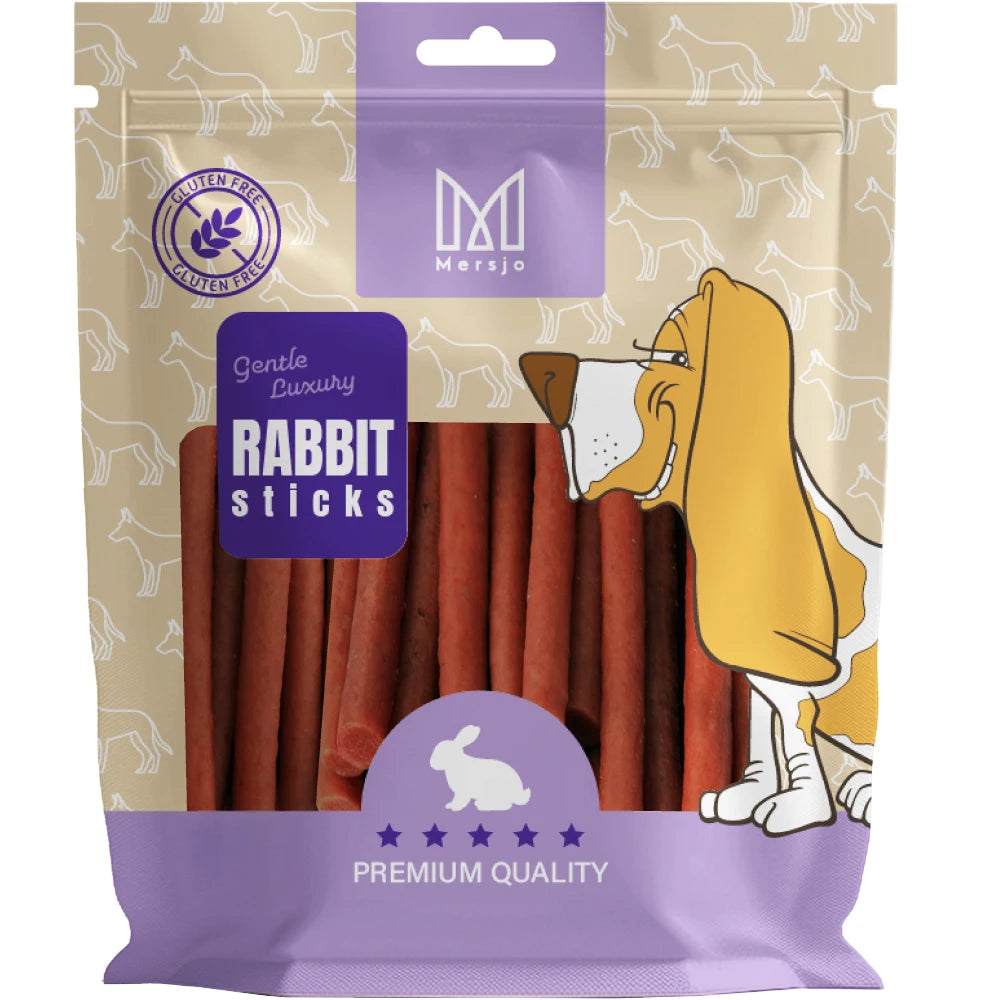 Dog delicatezza-Mersjo Kaninchen Kabanosy 500g PREMIUM Auszeichnung Leckerbissen 100% natürlich glutenfrei