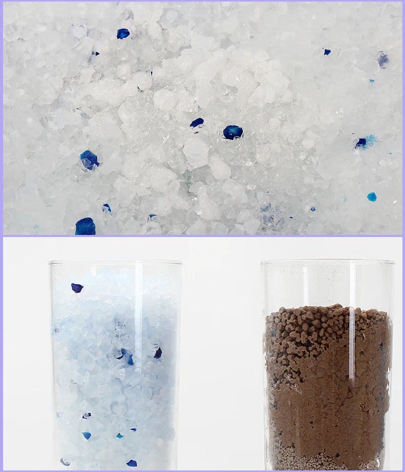 【30.4 LITRI】LETTIERA GATTO SILICIO 【8 BUSTE DA 3.8L 】 per Gatti a Lunga Durata ai Cristalli di Silicio, assorbiodore