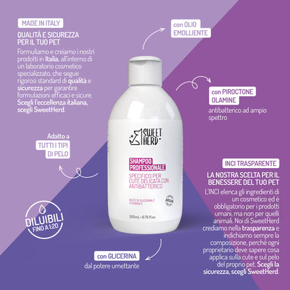 Mildes antibakterielles Shampoo für Hunde & Katzen