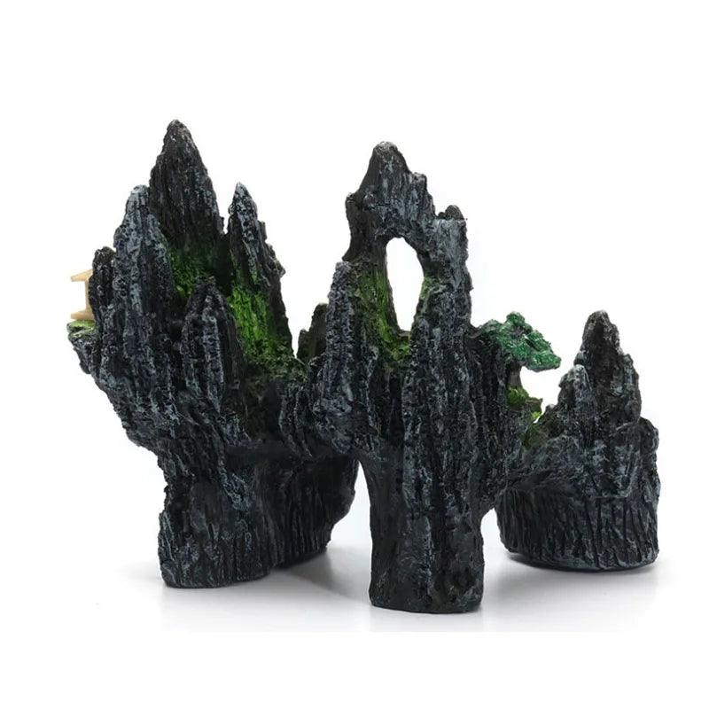 Aquarium Deko Rockery Mountain View Felsen Höhle Stein Baum Aquarium Ornament Dekoration Aquarien Zubehör