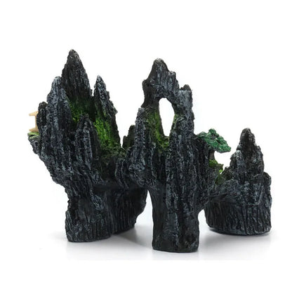 Aquarium Deko Rockery Mountain View Felsen Höhle Stein Baum Aquarium Ornament Dekoration Aquarien Zubehör