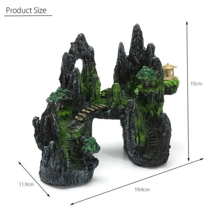 Aquarium Deko Rockery Mountain View Felsen Höhle Stein Baum Aquarium Ornament Dekoration Aquarien Zubehör