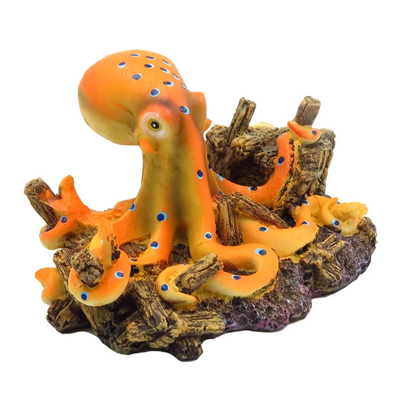 Harz-Oktopus-Statue Ornamente Landschaftszubehör für Schildkrötenfisch-Aquarium-Dekoration Aquarium-Hintergrunddekoration