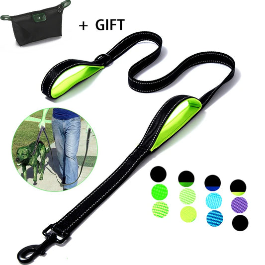 Guinzaglio per cani Dual Handle Hands Free Running guinzaglio ammortizzante elastico estensibile cuciture riflettenti cintura in vita regolabile
