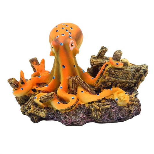 Ornamenti per statue di polpo in resina Accessori paesaggistici per la decorazione dell'acquario dell'acquario della tartaruga Decorazione dello sfondo dell'acquario