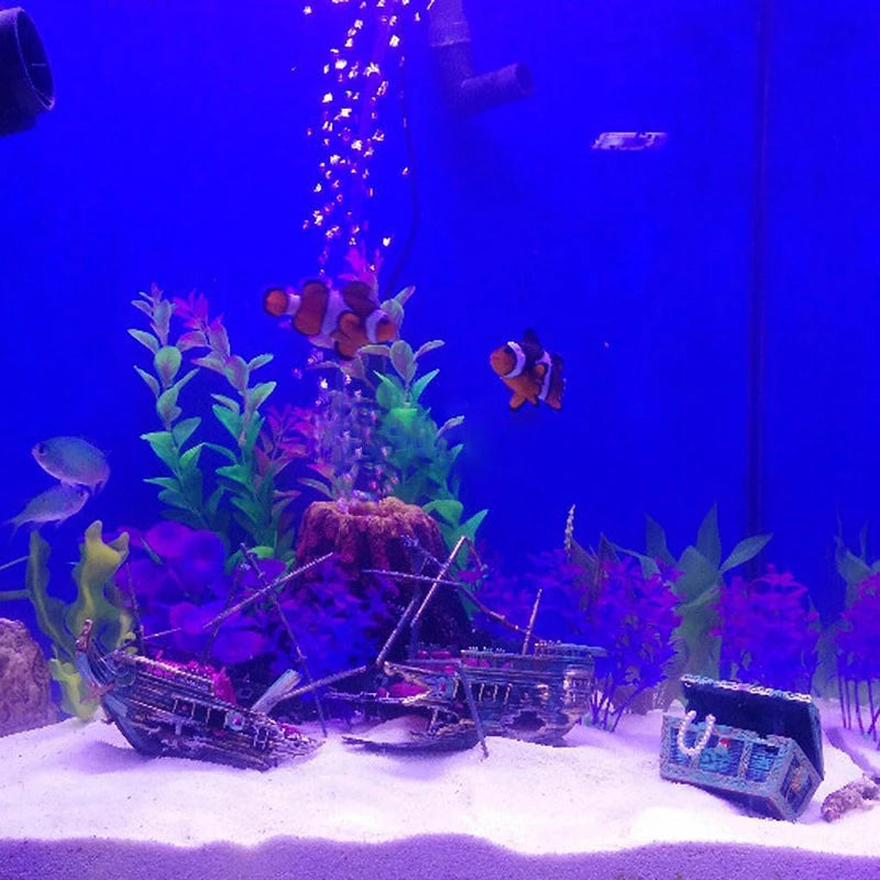 Künstliche Aquariumdekoration Luft-Aerobik-Gerät Dekoration Geteiltes Schiffswrack Segelboot Versunkenes Schiff Aquarium-Dekoration
