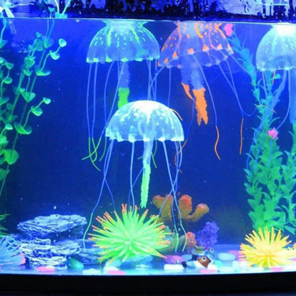 Silikon-Fisch-Simulation-Ornamente Künstliche Quallen Glühendes Aquarium Aquarium-Dekoration Aquarium-Zubehör Landschaftsgestaltung