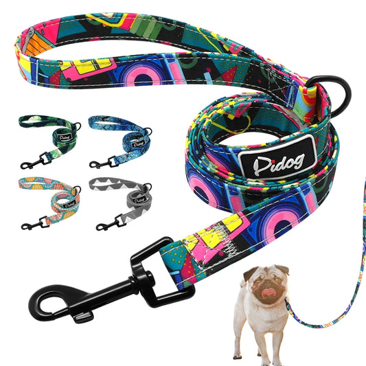 Guinzaglio per cani modello moda 4ft Guinzaglio per animali domestici in nylon stampato per cani di piccola taglia media Guinzagli morbidi per animali domestici Chihuahua Pitbull