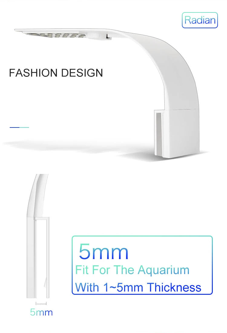 Superschlanke LED-Aquarium-Pflanzenleuchten, Wachstumslicht, 5 W/10 W/15 W, Aquarien-Pflanzenbeleuchtung, wasserdichte Clip-on-Lampe für Aquarien