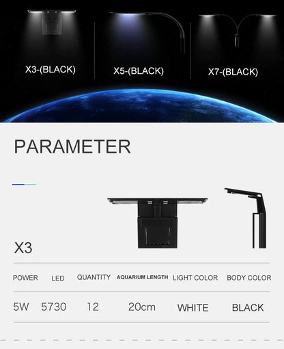 Superschlanke LED-Aquarium-Pflanzenleuchten, Wachstumslicht, 5 W/10 W/15 W, Aquarien-Pflanzenbeleuchtung, wasserdichte Clip-on-Lampe für Aquarien