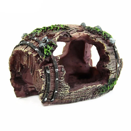 Ornamenti per acquari in resina Decorazioni Barile artificiale Grotta Accessori paesaggistici per acquario Decorazione sfondo
