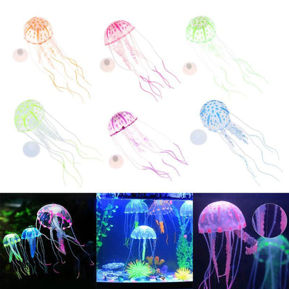Silikon-Fisch-Simulation-Ornamente Künstliche Quallen Glühendes Aquarium Aquarium-Dekoration Aquarium-Zubehör Landschaftsgestaltung