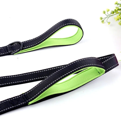 Guinzaglio per cani Dual Handle Hands Free Running guinzaglio ammortizzante elastico estensibile cuciture riflettenti cintura in vita regolabile