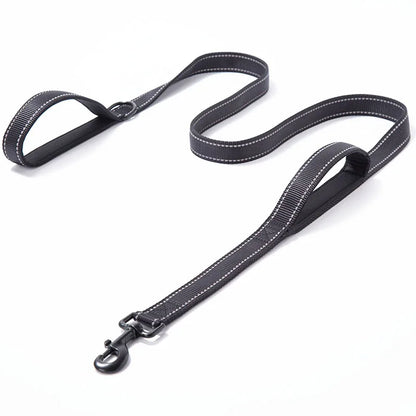 Guinzaglio per cani Dual Handle Hands Free Running guinzaglio ammortizzante elastico estensibile cuciture riflettenti cintura in vita regolabile