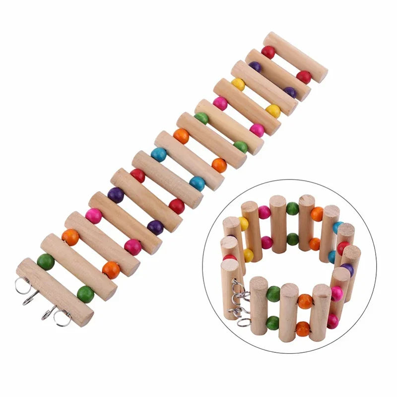 Scale da arrampicata per criceti in legno Pappagallo Gioca a criceti Giocattoli Cavia Chinchilla Altalena Gioca sportiva Giocattoli Piccoli prodotti per animali domestici