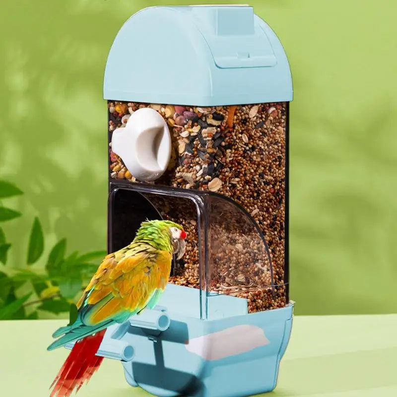 Mangiatoia per uccelli Distributore d'acqua Mangiatoia per parrocchetti a forma di casa Mangiatoia per uccelli intelligente Gabbia per bere contenitore per alimenti anti-fuoriuscita di grande capacità