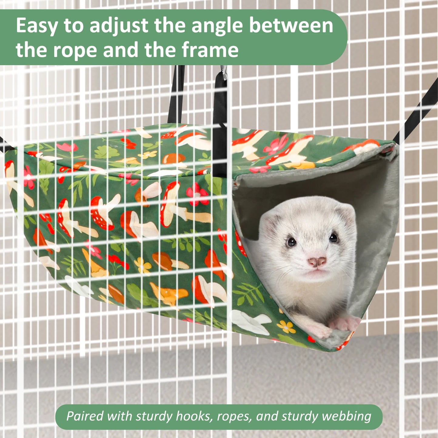4 Stück Hamster-Hängematten-Set waschbar Meerschweinchen-Versteck weiches Bett Frettchen hängendes Nest für Eichhörnchen Gleiter Chinchilla