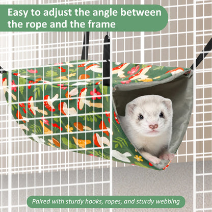 4 Stück Hamster-Hängematten-Set waschbar Meerschweinchen-Versteck weiches Bett Frettchen hängendes Nest für Eichhörnchen Gleiter Chinchilla