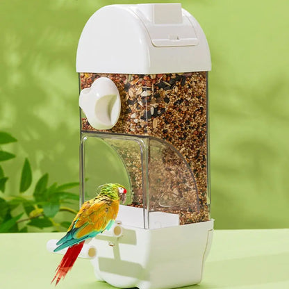 Mangiatoia per uccelli Distributore d'acqua Mangiatoia per parrocchetti a forma di casa Mangiatoia per uccelli intelligente Gabbia per bere contenitore per alimenti anti-fuoriuscita di grande capacità