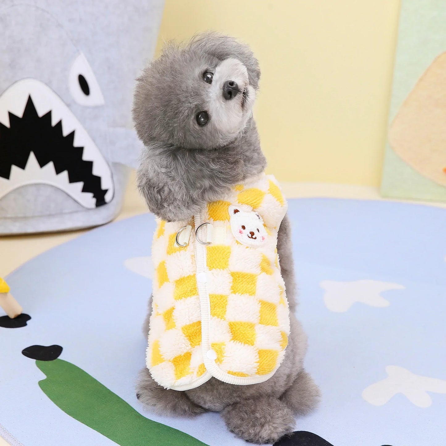 Gilet inverno scacchi/orso