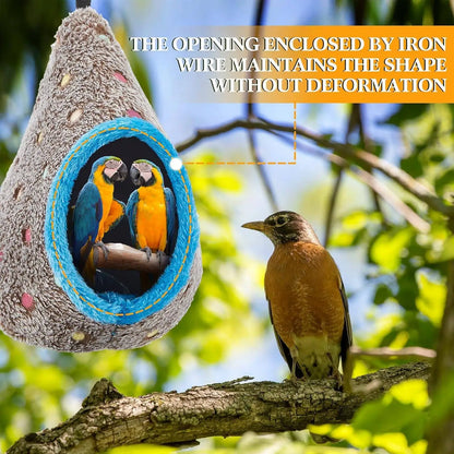 Casetta per uccelli Nido per uccelli di piccole dimensioni Pappagallo Caldo nido per uccelli in peluche Nido foderato in pile per uccelli Nido per pappagalli Gabbia sospesa Nido per uccelli all'uovo