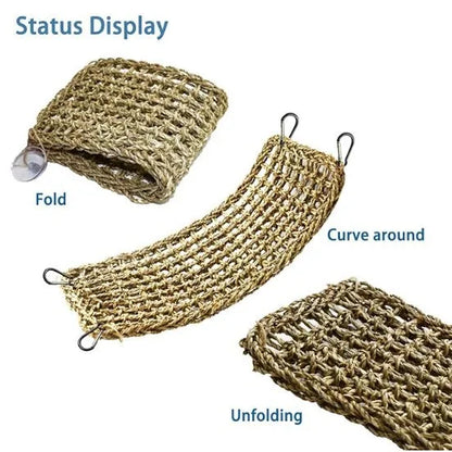 1PC Drago Barbuo Amaca Rettile Lettino per Camaleonte Lucertole Gecko Serpenti Lguana Rettili Geckos Erba Cuscino Pet Letto Altalena