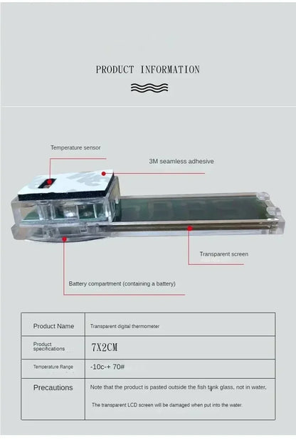 1 pz termometro per acquario elettronico LCD digitale misurazione della temperatura dell'acquario misuratore di temperatura dell'acquario accessori per acquari