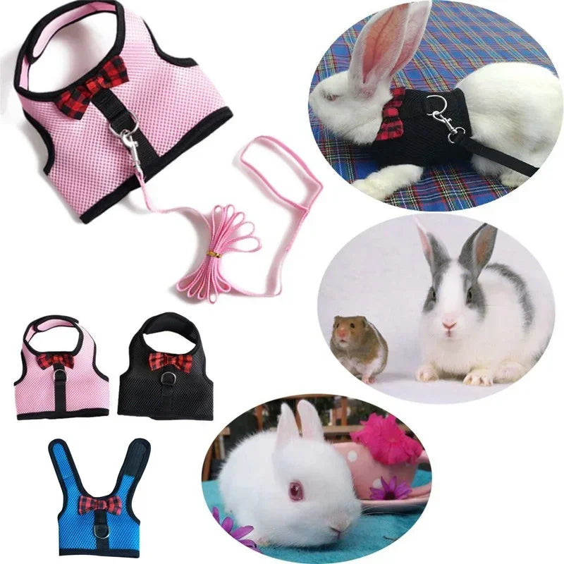 Haustiergeschirre für Kleintierzubehör mit Netzbrustgurt S/M/L 4 für Kaninchen, Hamster, Frettchen, Meerschweinchen