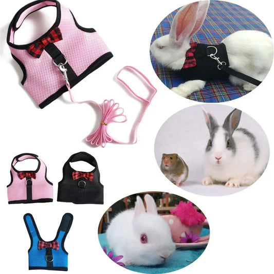 Pettorine per accessori per animali domestici per piccoli animali con cinghia pettorale in rete S/M/L 4 per conigli, criceti, furetti, porcellini d'India