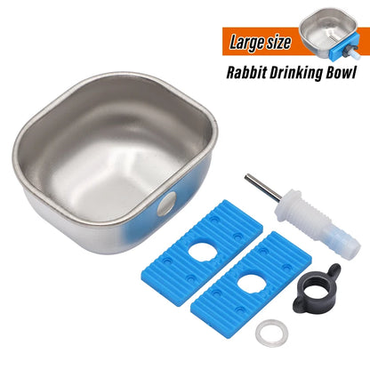 Kaninchenwassertränke Edelstahl Automatische Kaninchentränke Bauernhof Kaninchenkäfig Fester Becher Fuchs Nerz Tränke 1 Stk.